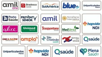 Logos das principais operadoras de planos de saúde